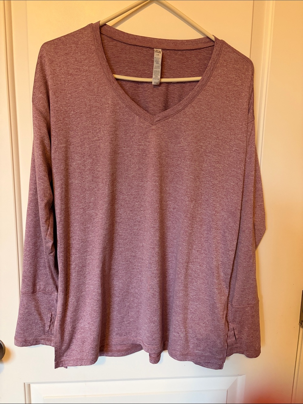 RBX Women's Long Sleeve V-Neck Top - Dusty Mauve